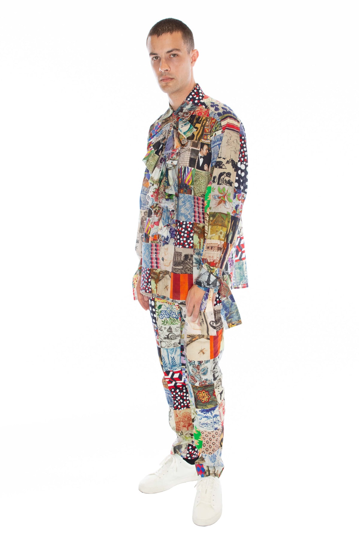 'BLOOMSBURY COLLAGE' MENS RUFFLE CLASSIC SHIRT - CLASSIC SHIRTS - Libertine