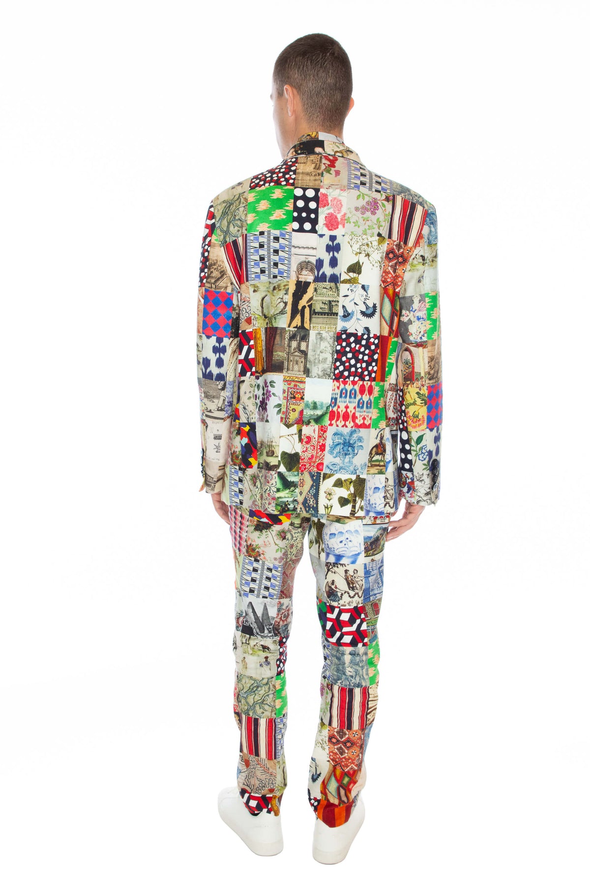 'BLOOMSBURY COLLAGE' MEN'S DOUBLE BREASTED JACKET - JACKETS - Libertine