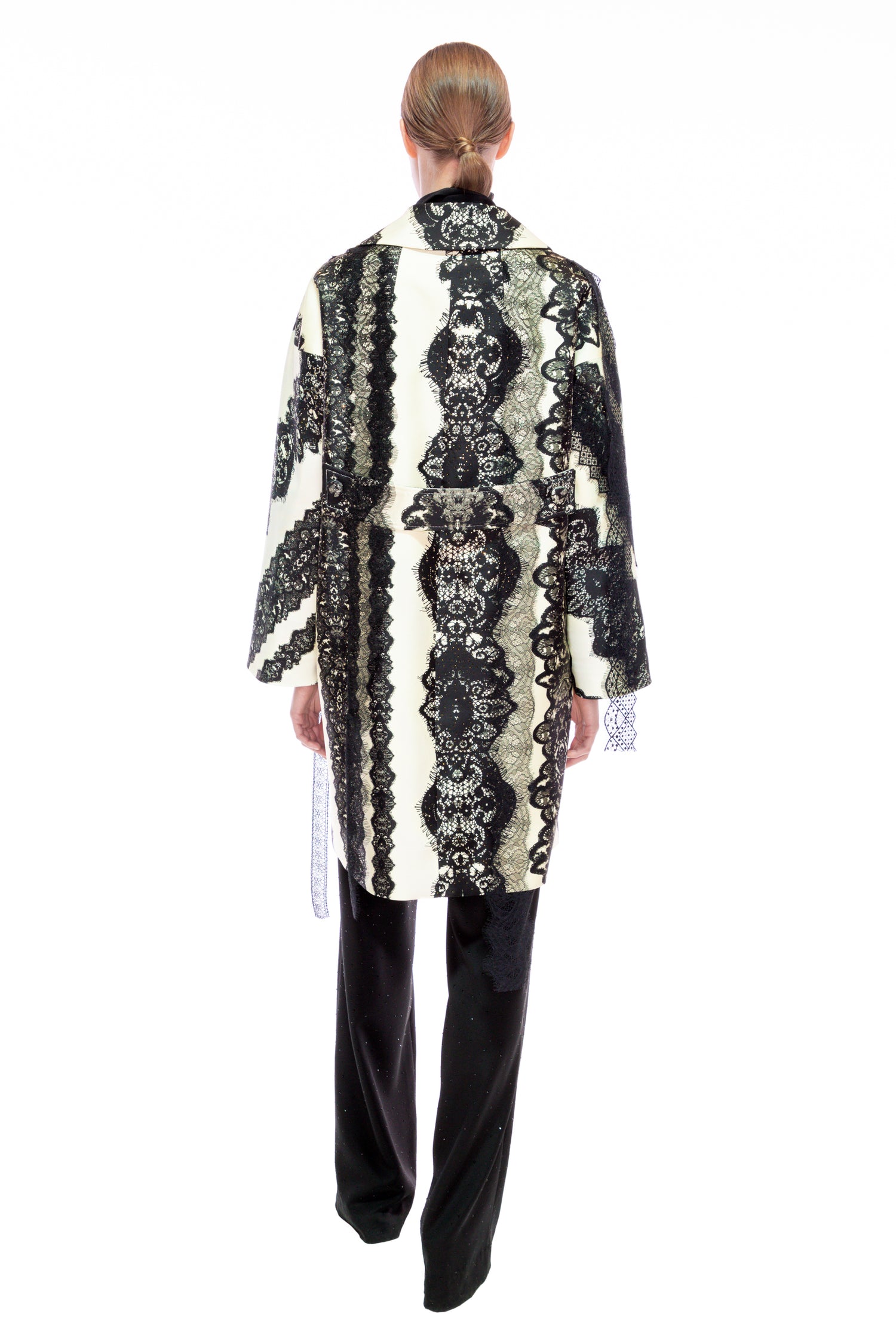 'VENETIAN LACE' TROMPE L'OEIL L/S PATCH POCKET COAT -  - Libertine