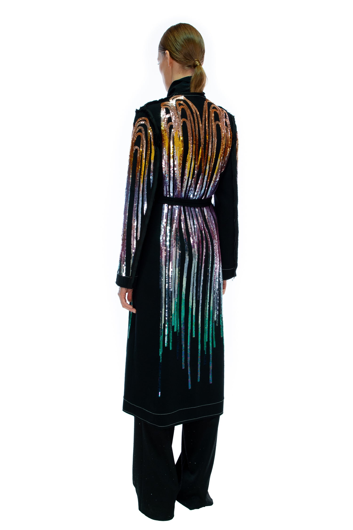 'NEPTUNES GARDEN' DECONSTRUCTED MIDI DOUBLE BREASTED COAT -  - Libertine