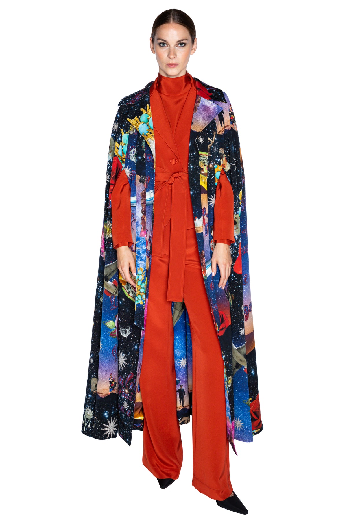 'STARRY NIGHT REDUX' MAXI TIE CAPE - - Libertine