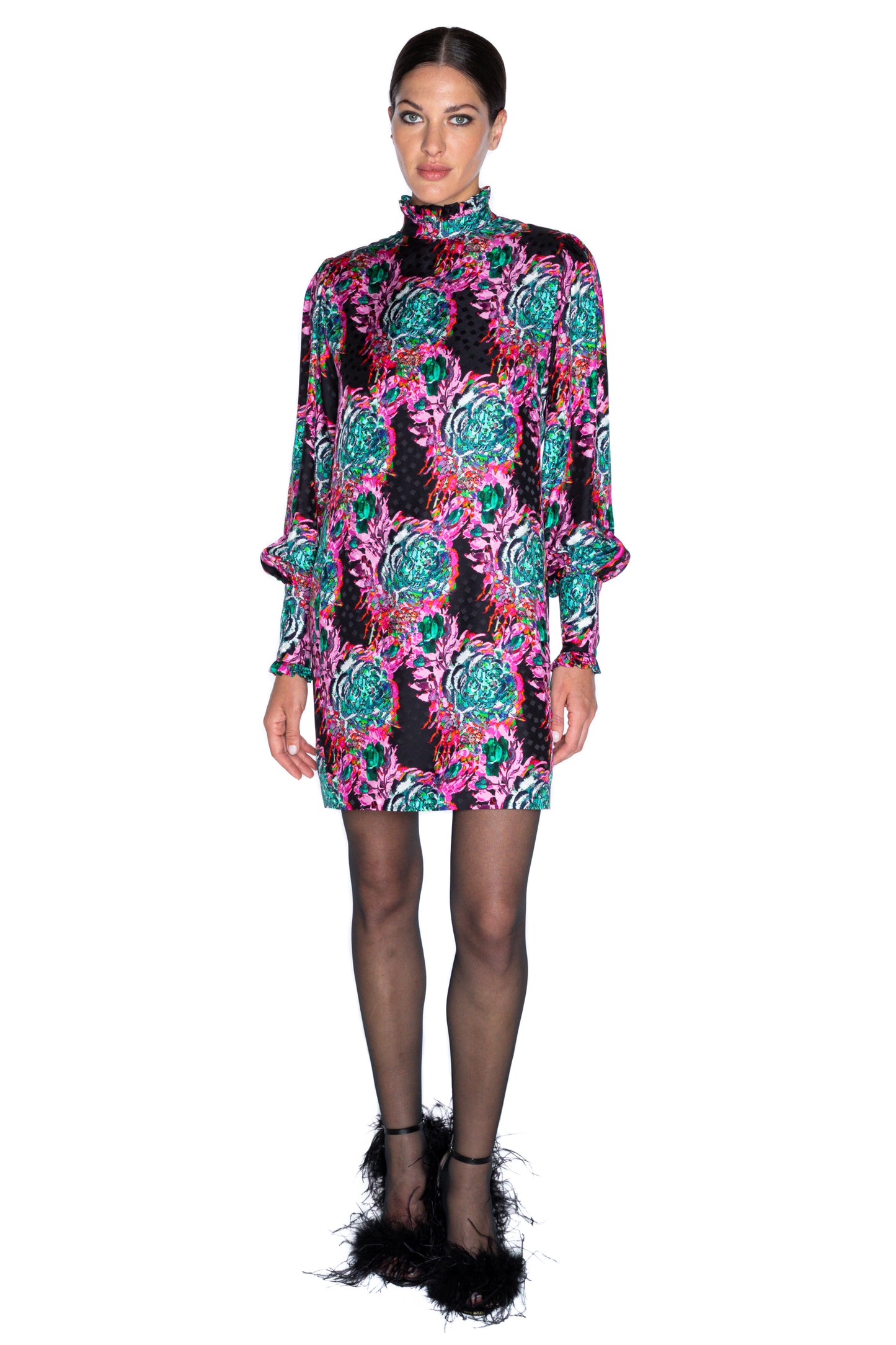 'ACID TRIP' MOCK NECK DRESS - - Libertine