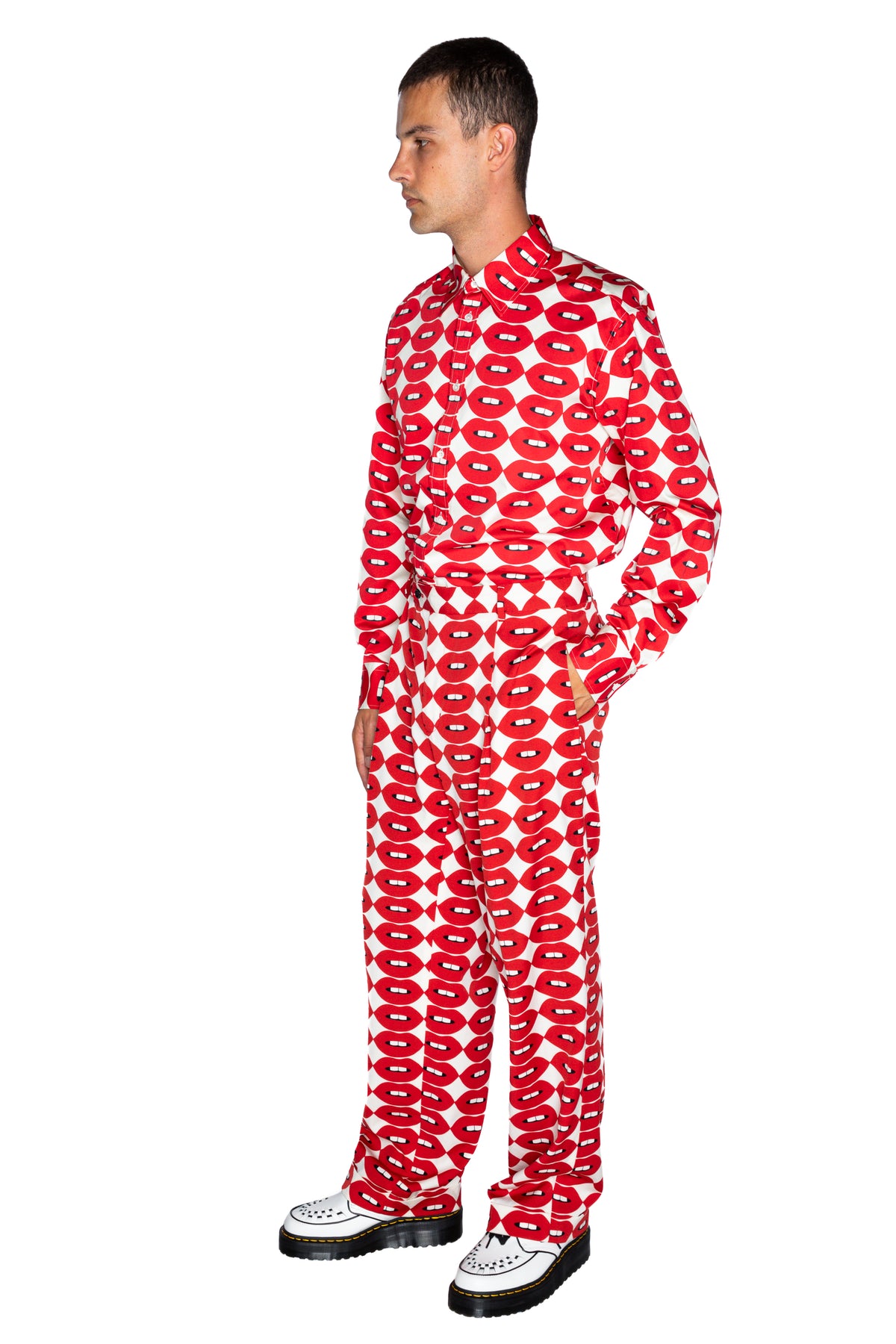 'FRENCH KISSING IN THE USA' WIDE LEG TROUSER -  - Libertine