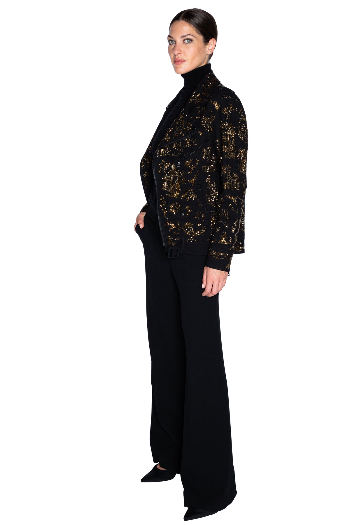 'CHINOISERIE' LONG MOTORCYCLE JACKET - - Libertine