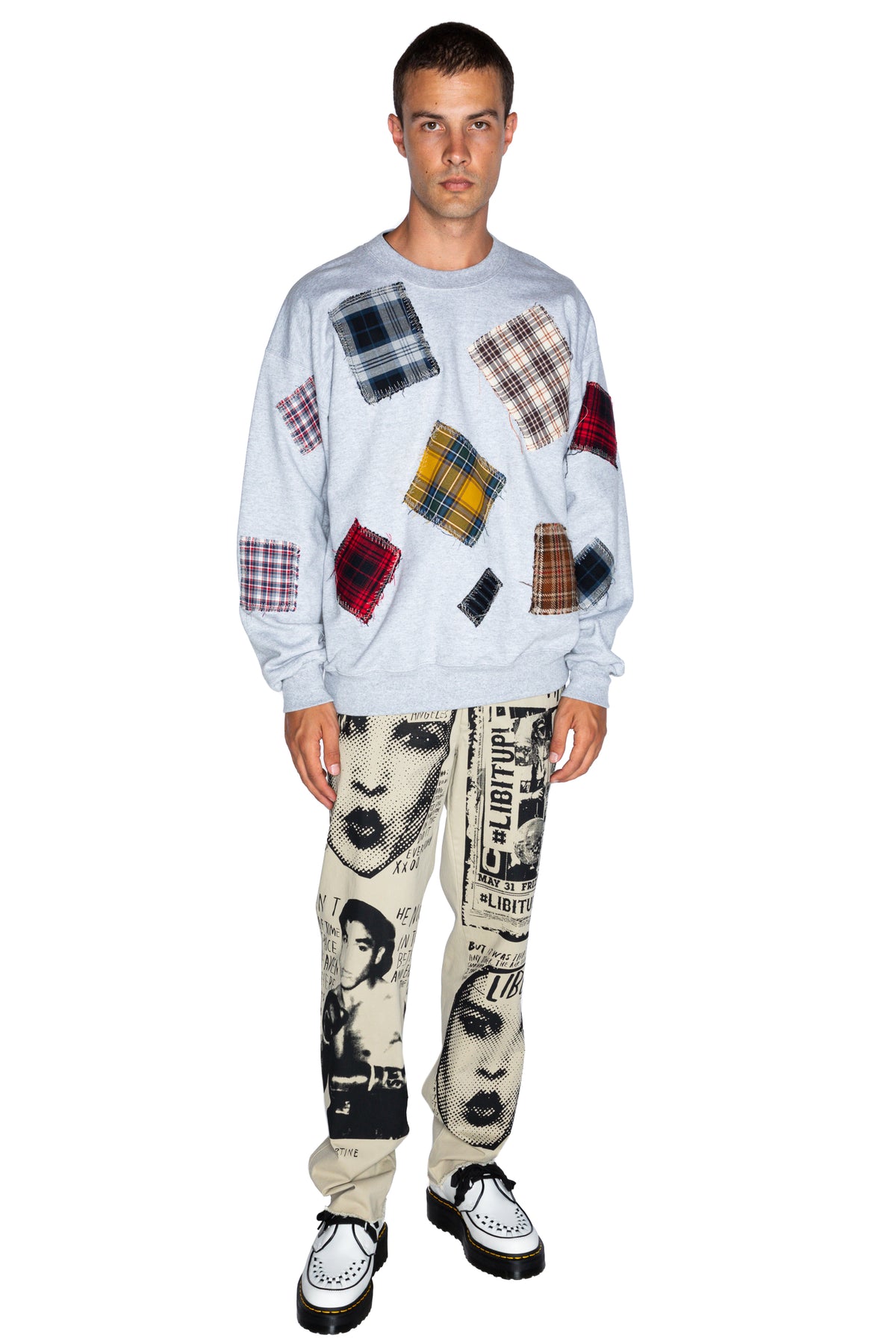 'PATCH HAPPY' CREWNECK SWEATSHIRT - - Libertine