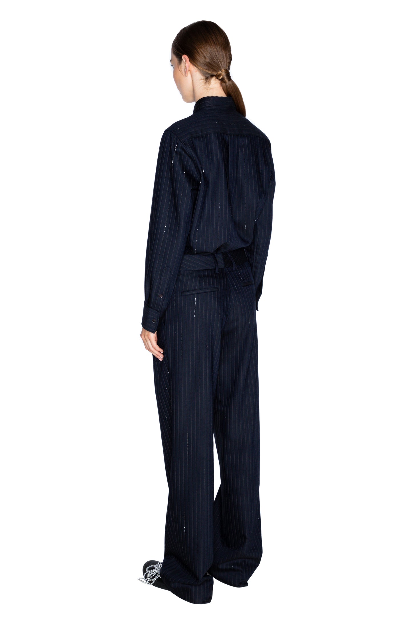 'CRYSTAL PINSTRIPE' BAGGY TROUSER -  - Libertine