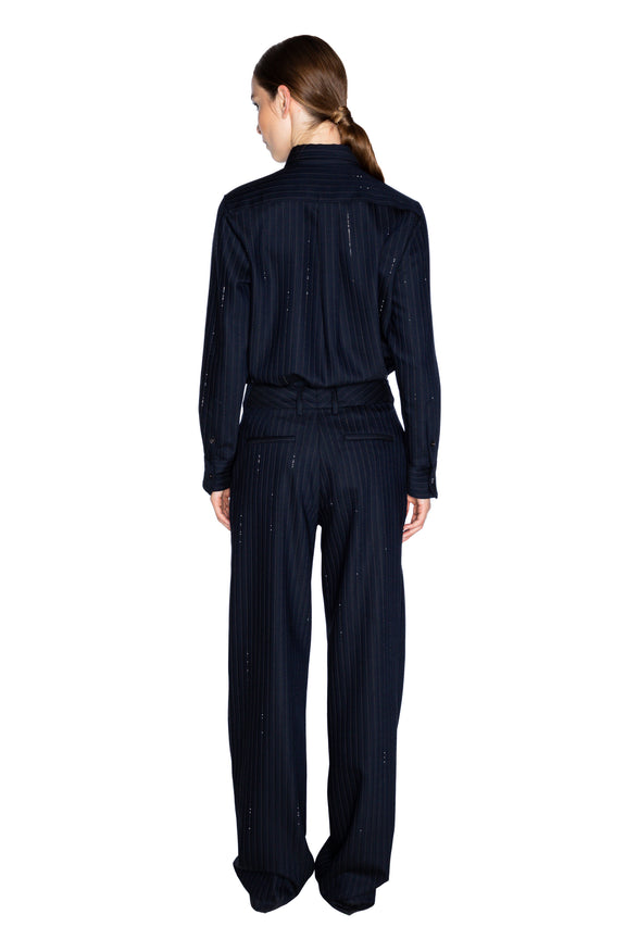 'CRYSTAL PINSTRIPE' BAGGY TROUSER -  - Libertine