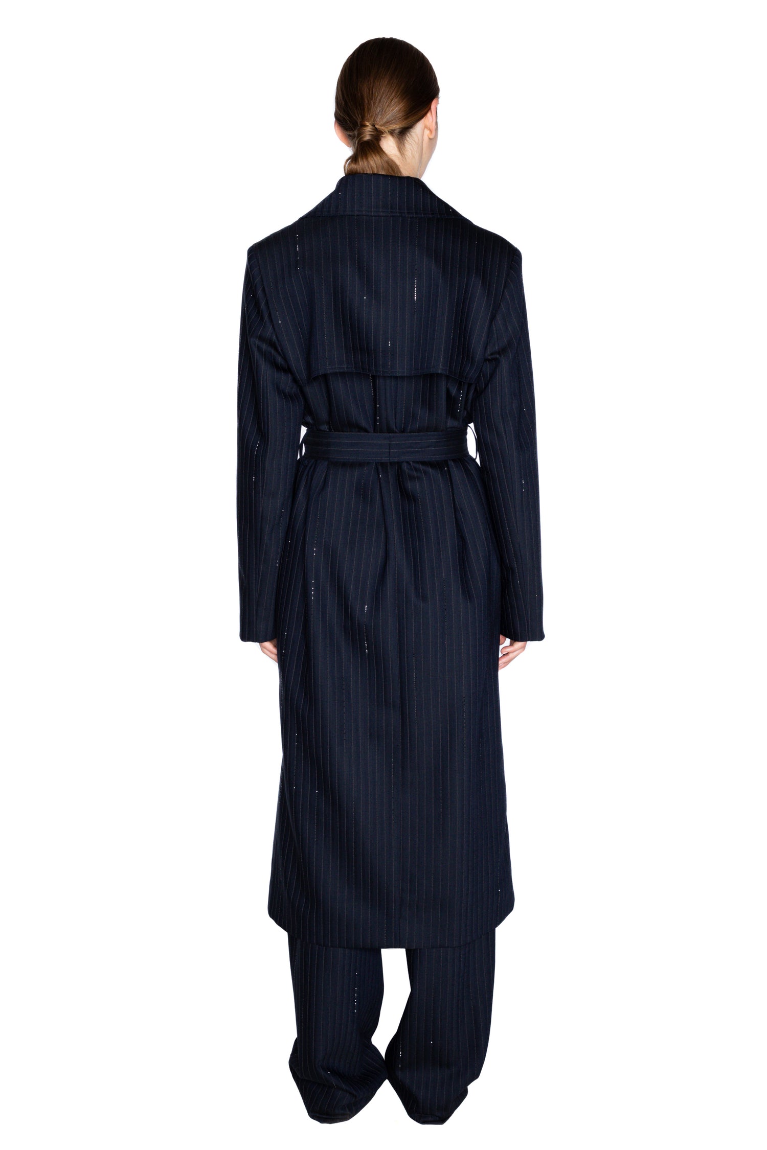 'CRYSTAL PINSTRIPE' LONG TRENCH COAT -  - Libertine