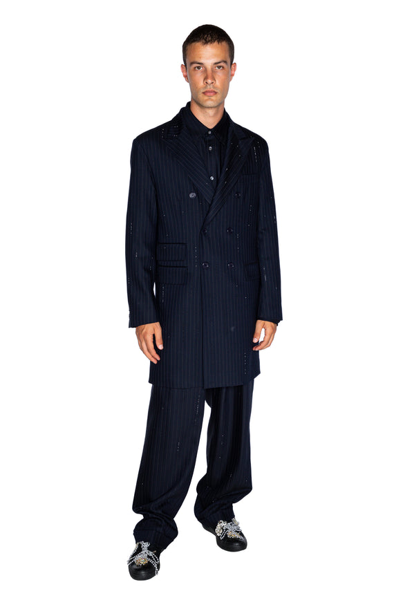 'CRYSTAL PINSTRIPE' DOUBLE BREASTED COAT - - Libertine - Main image