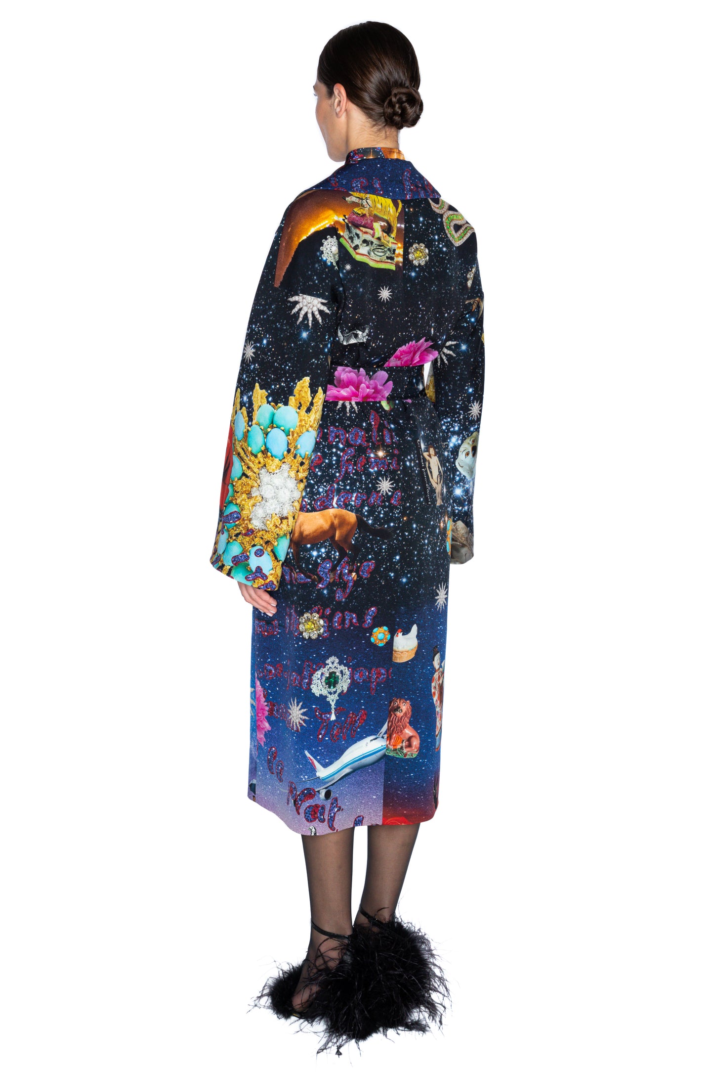 'STARRY NIGHT REDUX' LONG VIENNA WRAP COAT - - Libertine