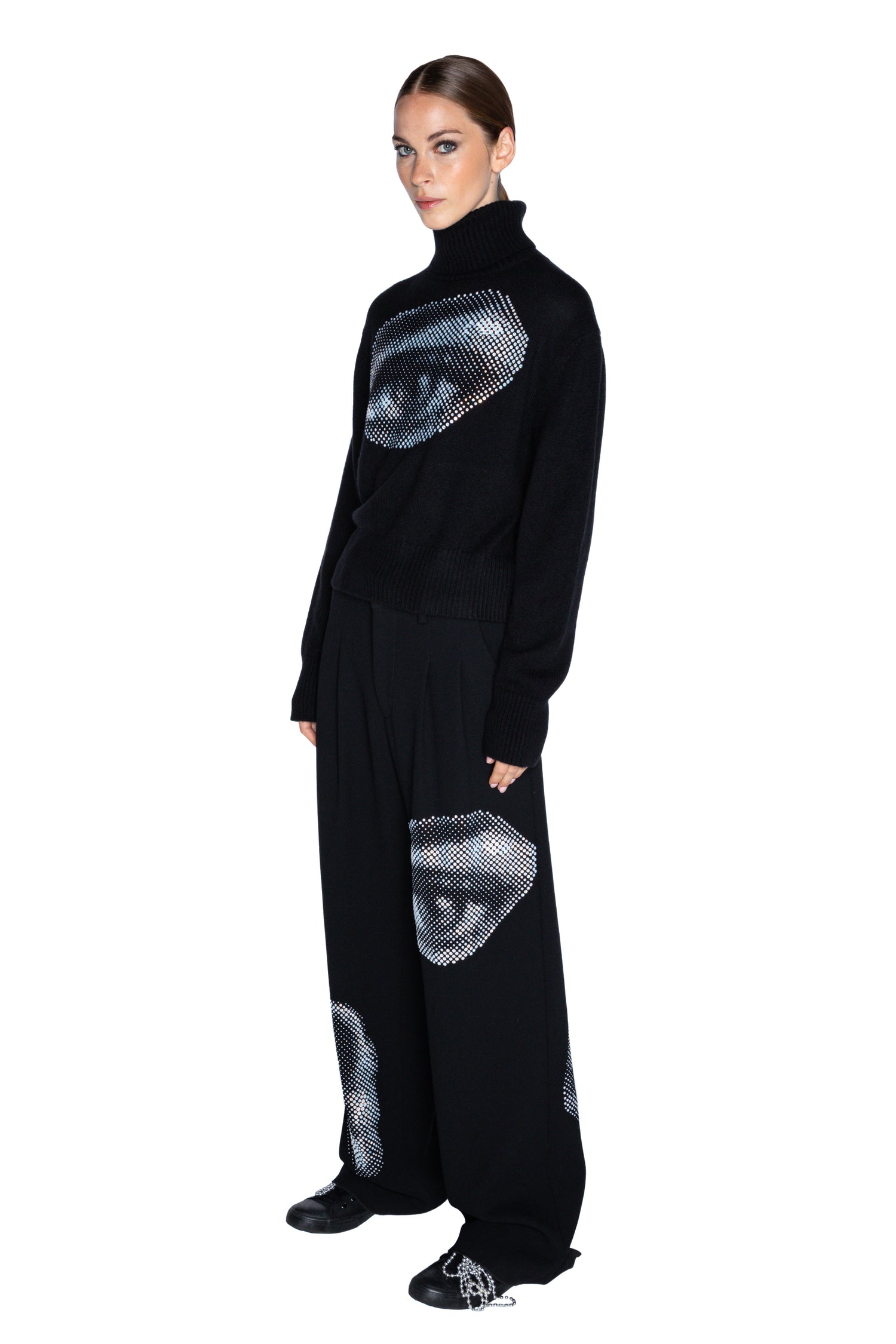 'FIVE SENSES CRYSTAL' CROPPED TURTLENECK -  - Libertine