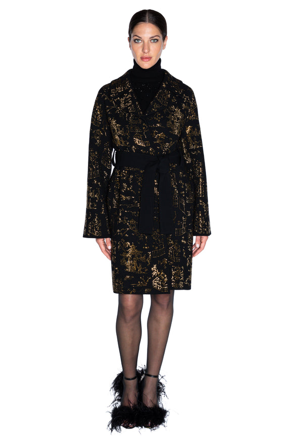 'CHINOISERIE' VIENNA WRAP COAT - - Libertine