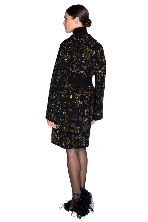 'CHINOISERIE' VIENNA WRAP COAT - - Libertine