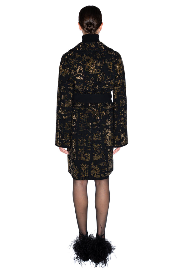 'CHINOISERIE' VIENNA WRAP COAT - - Libertine