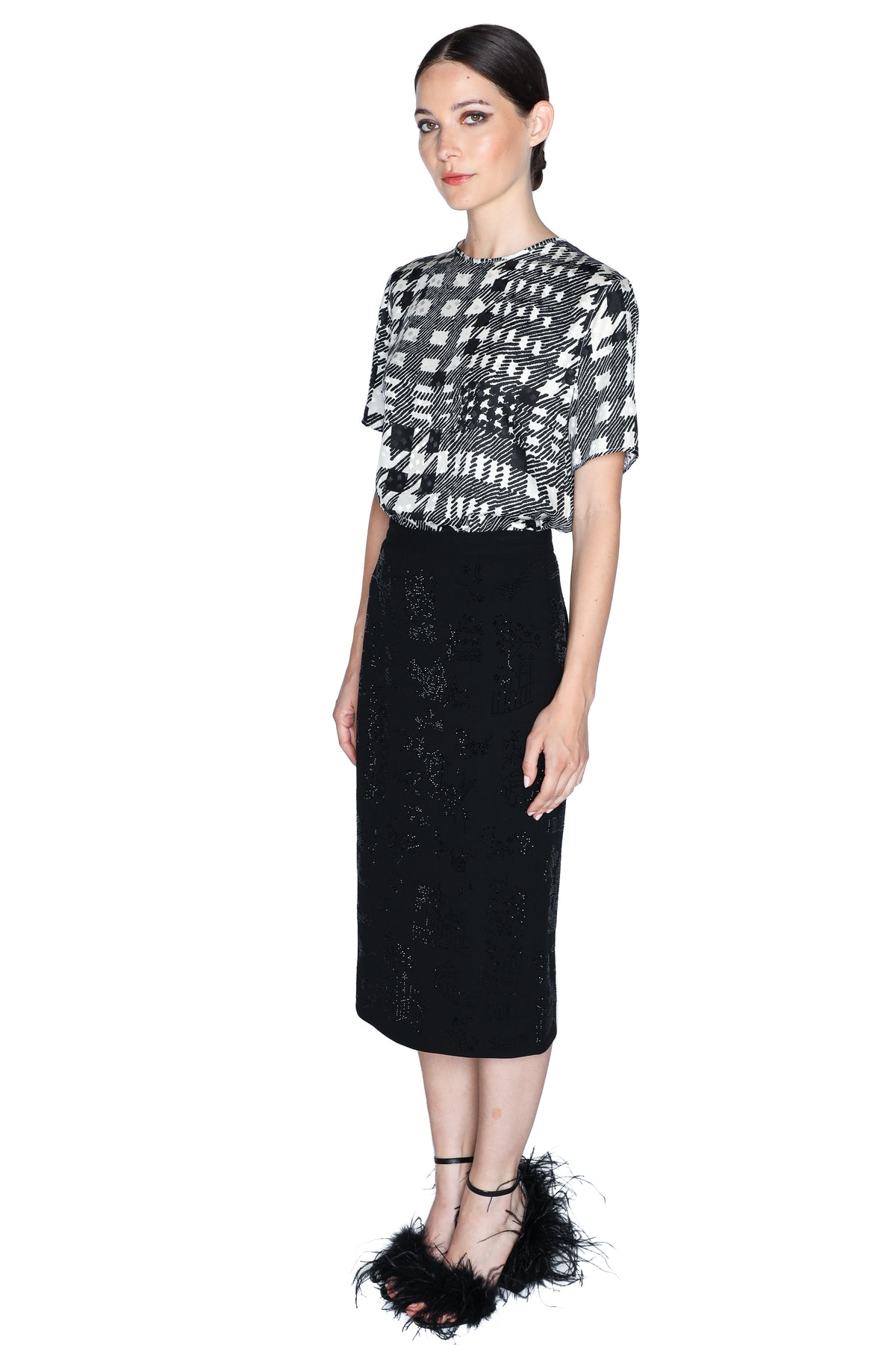 'CHINOISERIE' CLASSIC PENCIL SKIRT - - Libertine
