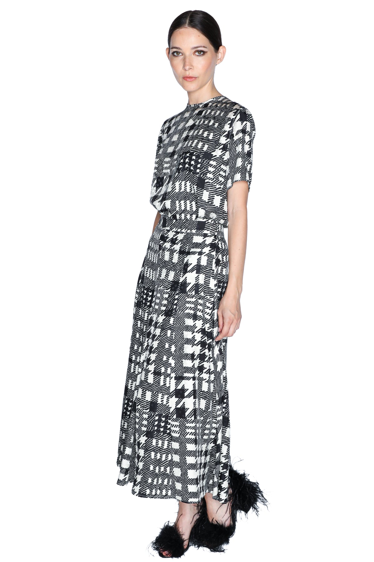 'PEGGYS HOUNDSTOOTH' SHORT SLEEVE BLOUSE - - Libertine