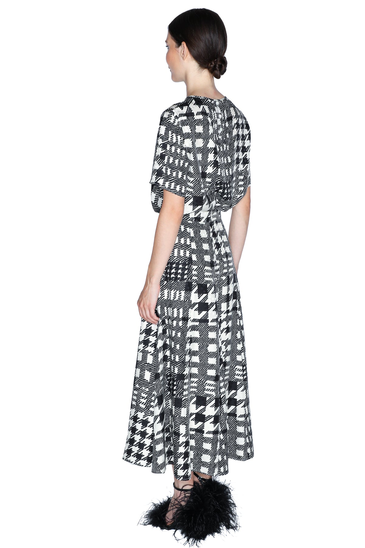 'PEGGYS HOUNDSTOOTH' SHORT SLEEVE BLOUSE - - Libertine