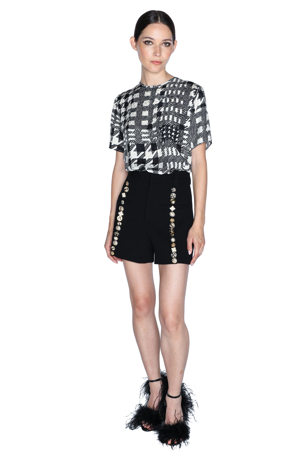 'BUTTON LUXE' HIGH WAISTED SHORTS - - Libertine