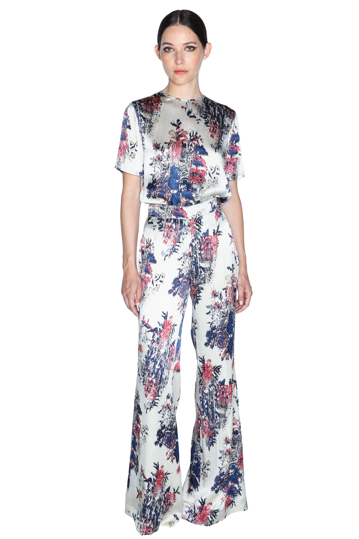'GLITCHED FLORAL' SHORT SLEEVE BLOUSE - - Libertine