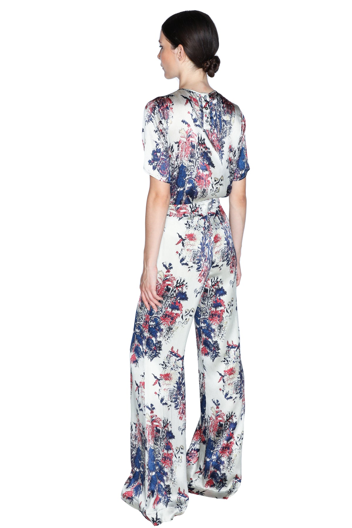 'GLITCHED FLORAL' SHORT SLEEVE BLOUSE - - Libertine