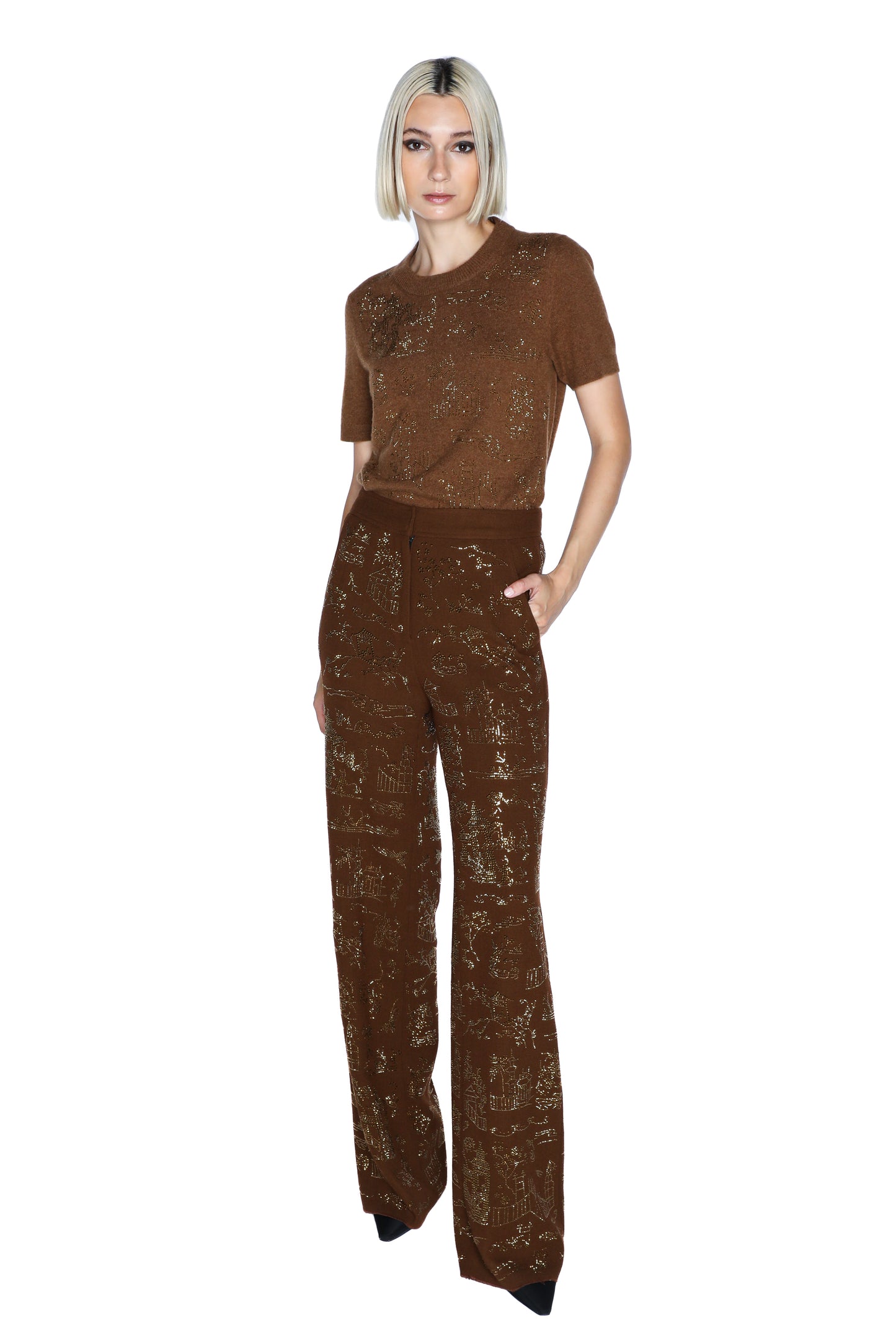 'CHINOISERIE' WIDE LEG PANTS -  - Libertine