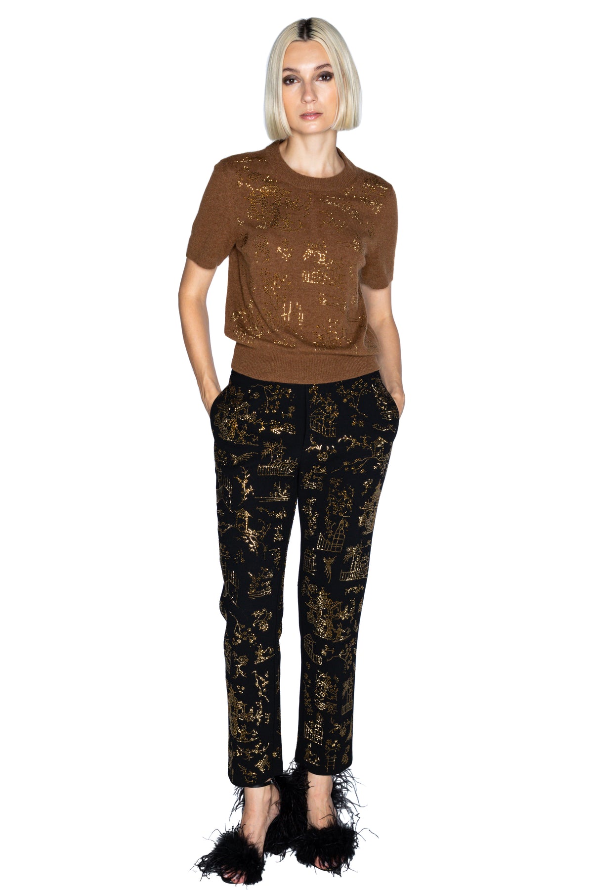 'CHINOISERIE' ANKLE ZIP PANT - - Libertine