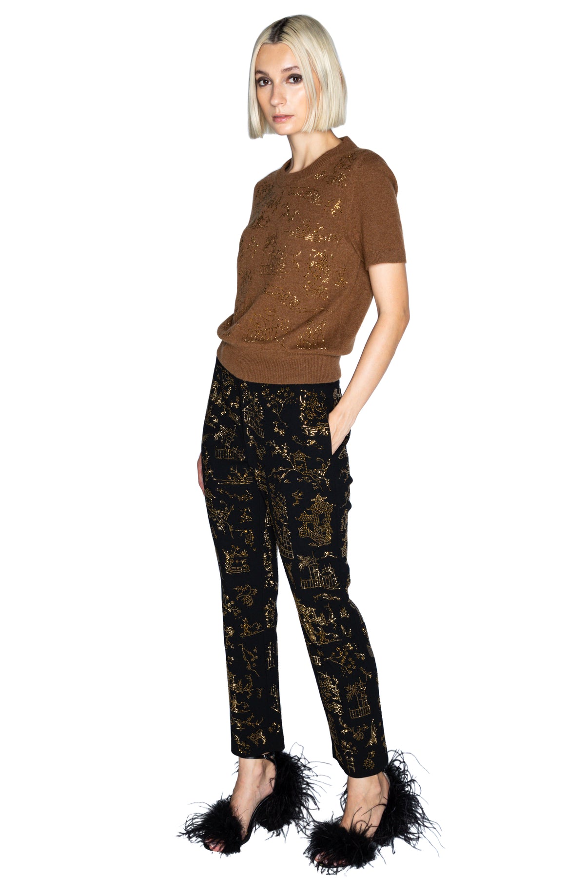 'CHINOISERIE' ANKLE ZIP PANT - - Libertine