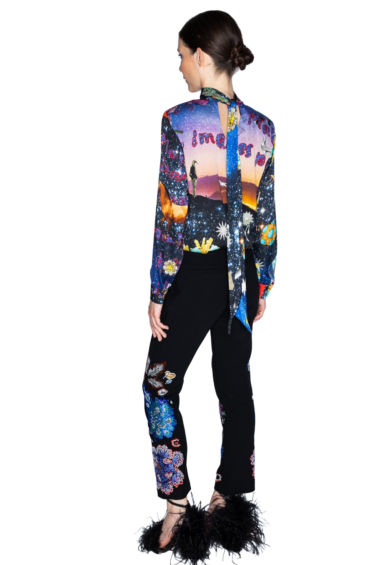 'LUXE BOUQUET' ANKLE ZIP PANT - - Libertine