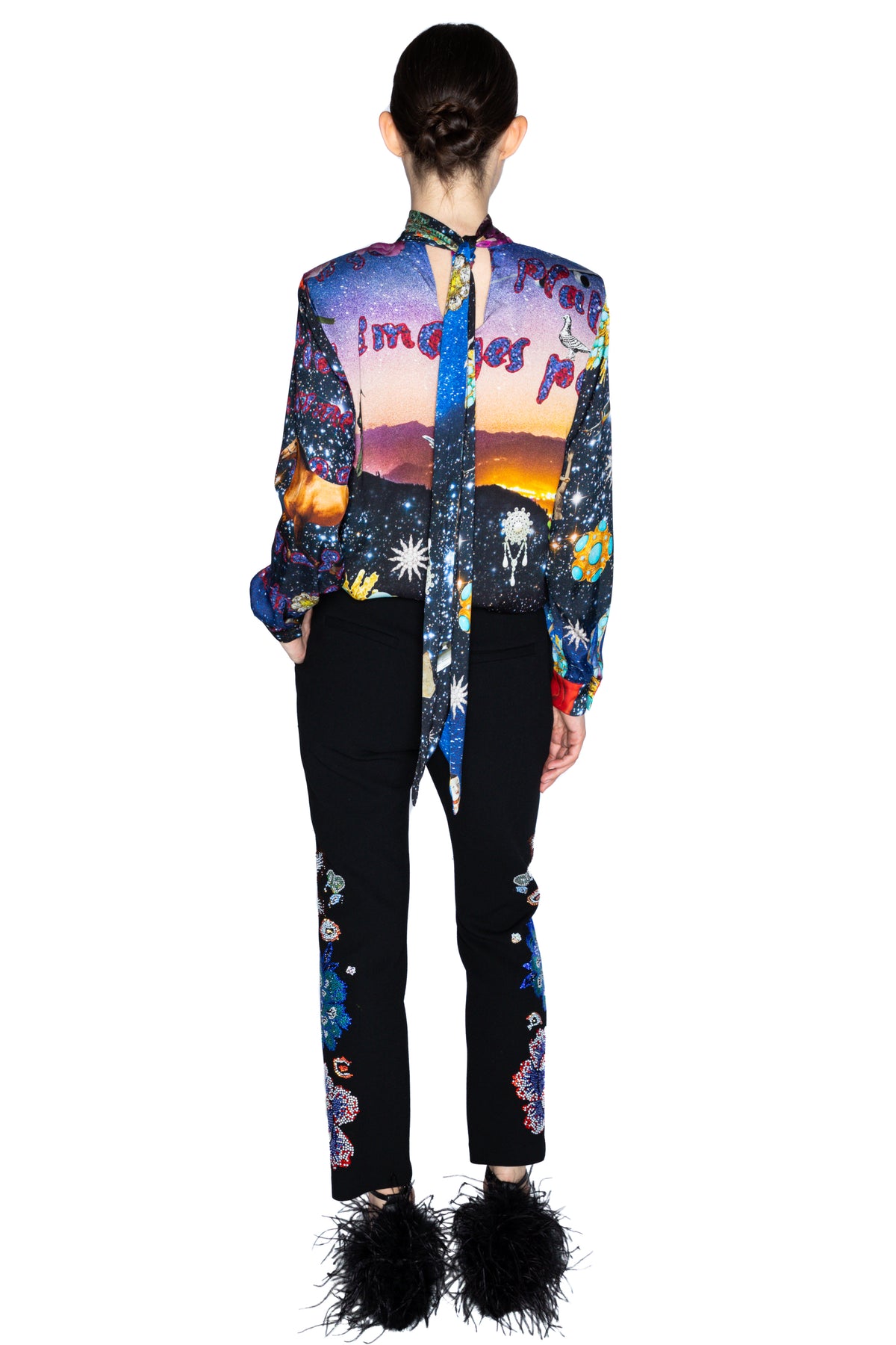 'LUXE BOUQUET' ANKLE ZIP PANT - - Libertine