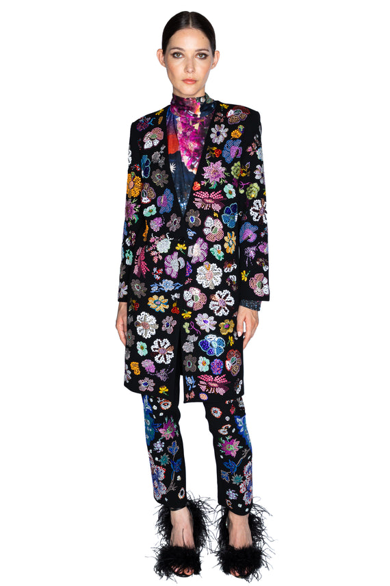 'MILLE FLEUR' DEEP V-NECK COAT - COATS - Libertine - Main image