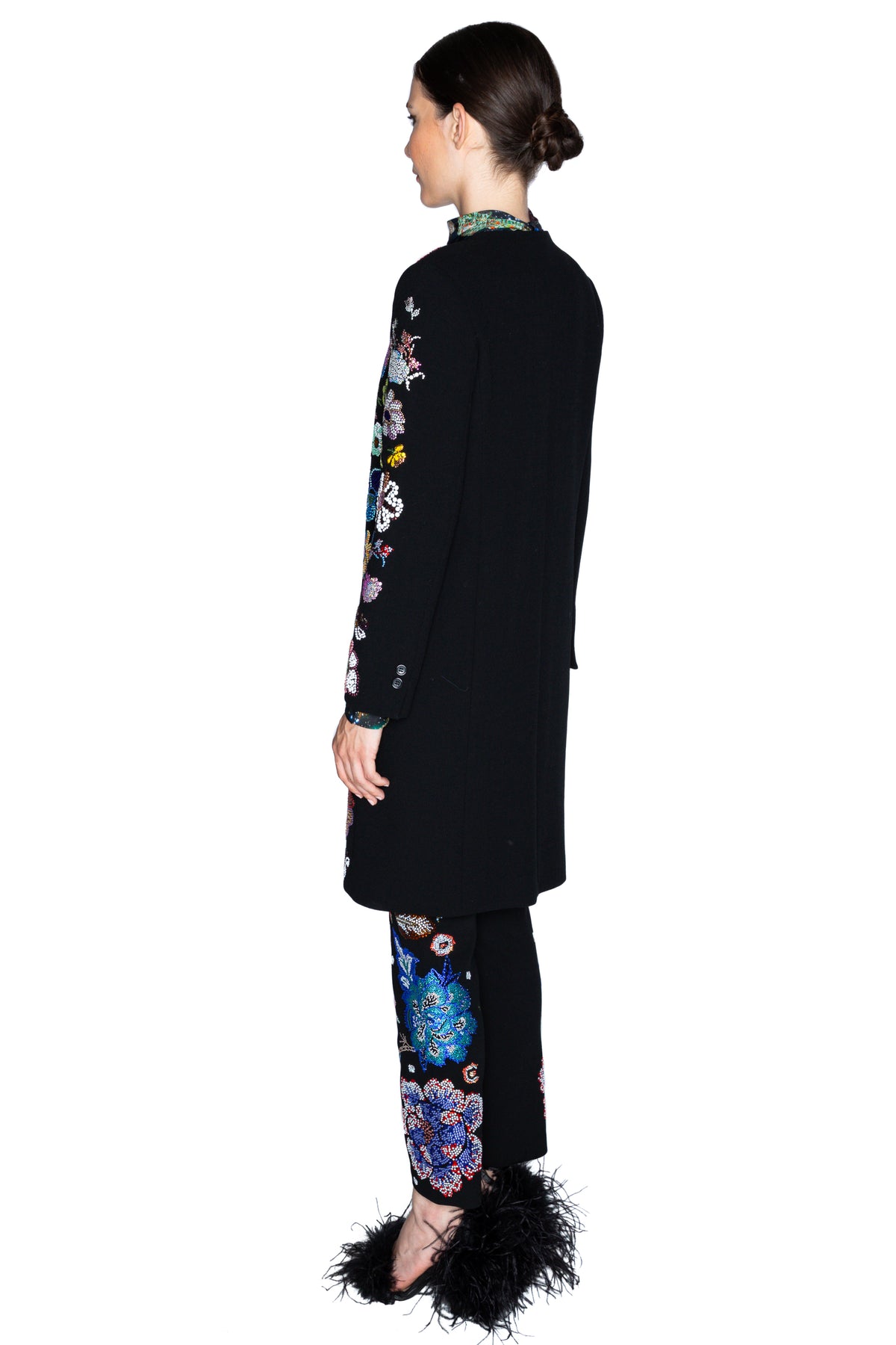 'MILLE FLEUR' DEEP V-NECK COAT - COATS - Libertine
