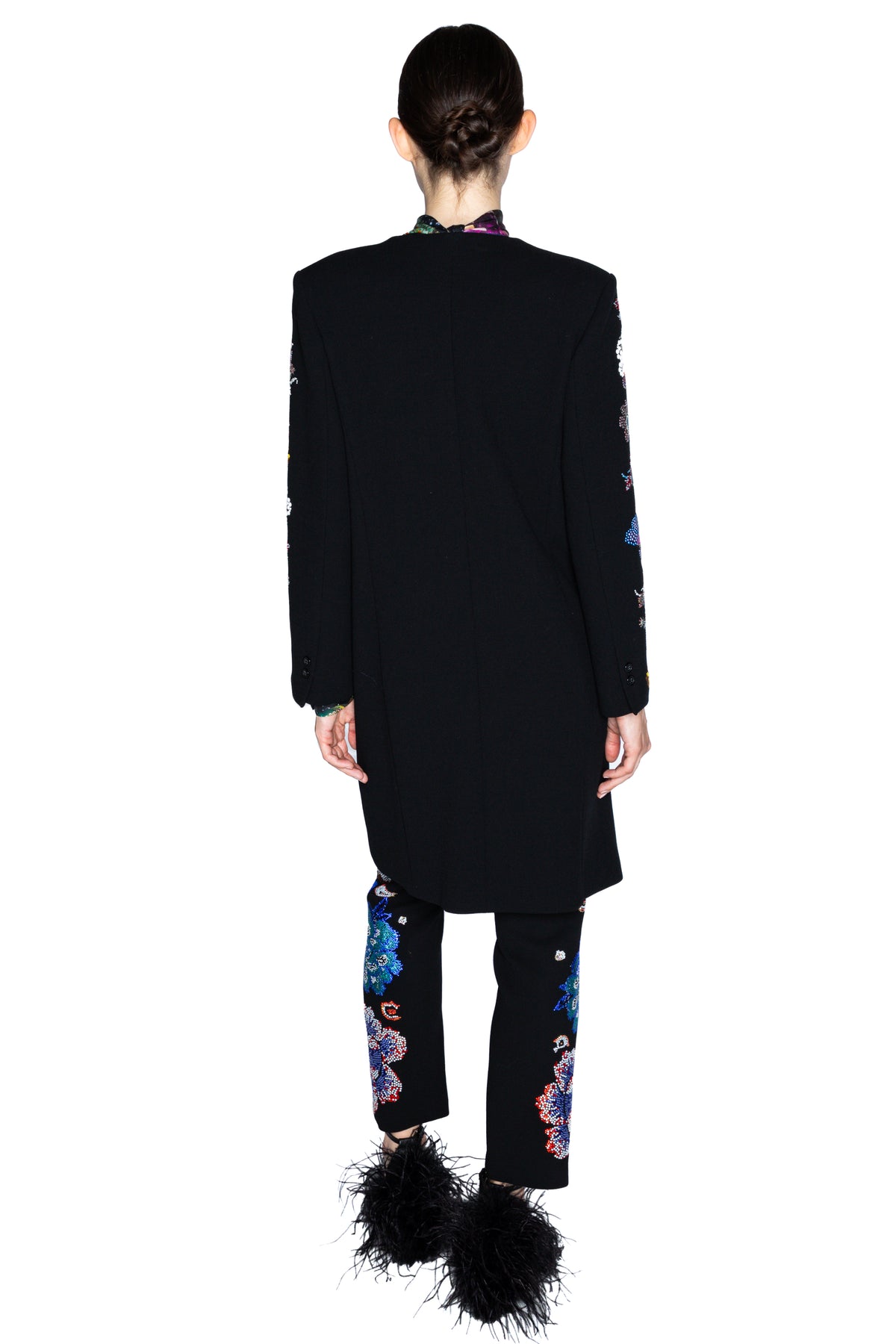 'MILLE FLEUR' DEEP V-NECK COAT - COATS - Libertine