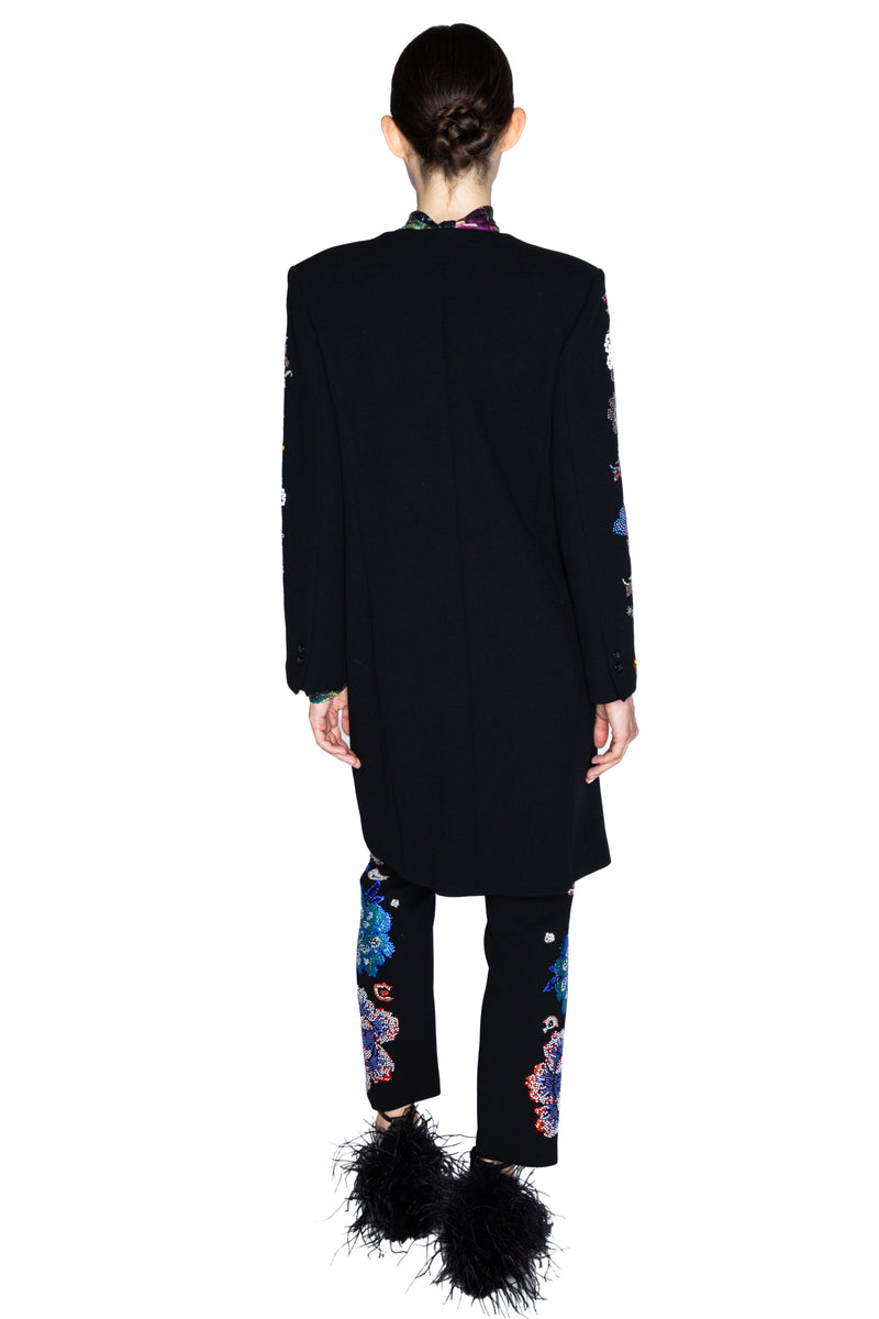 'MILLE FLEUR' DEEP V-NECK COAT - COATS - Libertine