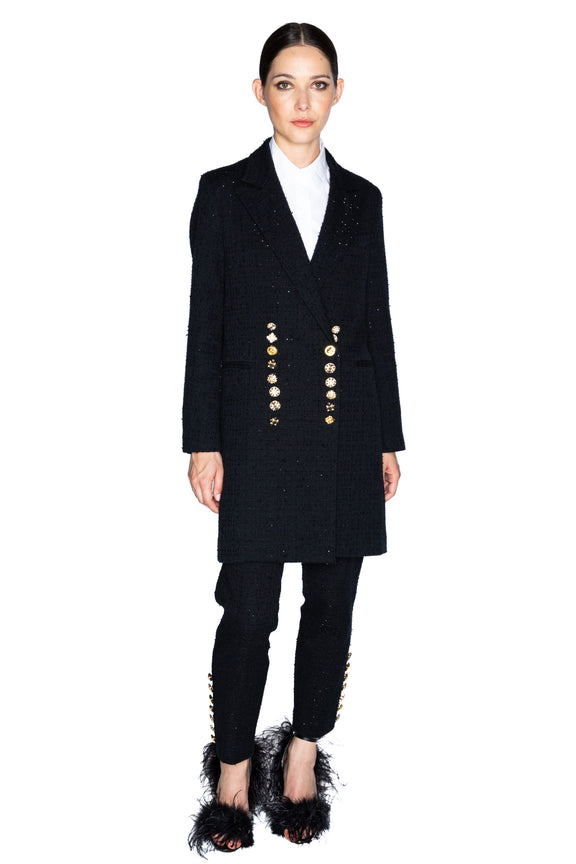 'BUTTON LUXE' MIDI LENGTH DOUBLE BREASTED COAT -  - Libertine