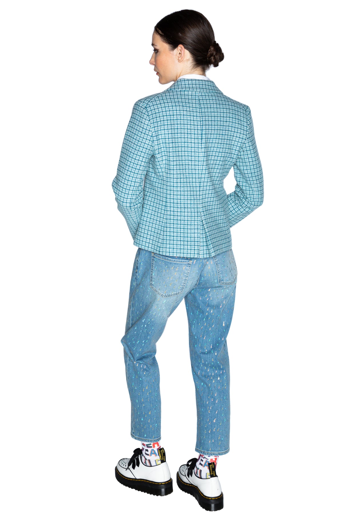 'CECIL BEATON BLUE CARNATION' L/S SHORT JACKET - - Libertine