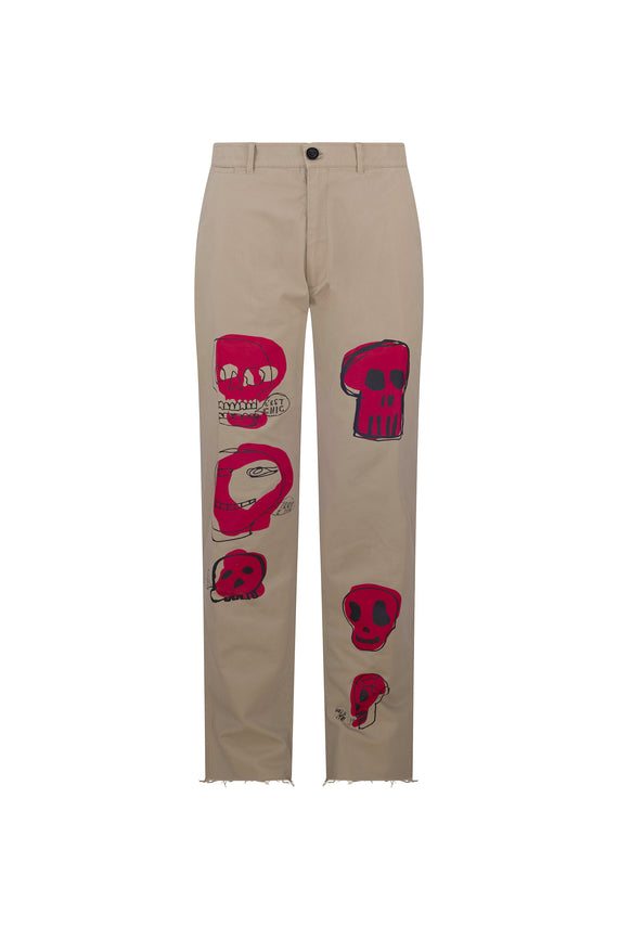 CUSTOM 'SKETCH SKULLS' CHINOS -  - Libertine