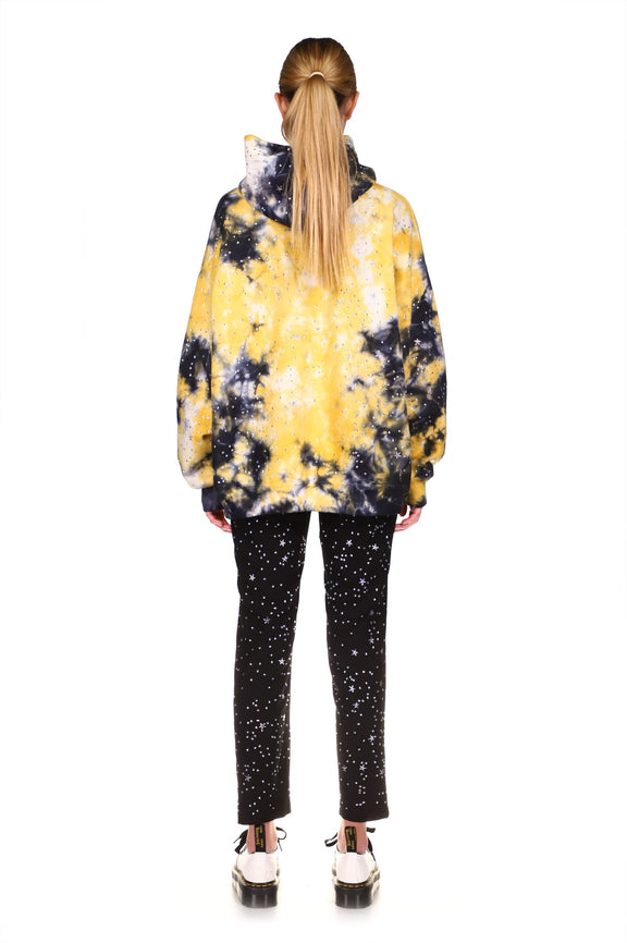 CRYSTAL ‘LONGFELLOW'S LIGHT OF STARS' TIE DYE PULLOVER HOODIE SWEATSHIRT - SWEATSHIRTS - Libertine