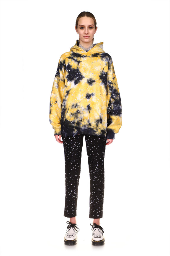 CRYSTAL ‘LONGFELLOW'S LIGHT OF STARS' TIE DYE PULLOVER HOODIE SWEATSHIRT - SWEATSHIRTS - Libertine