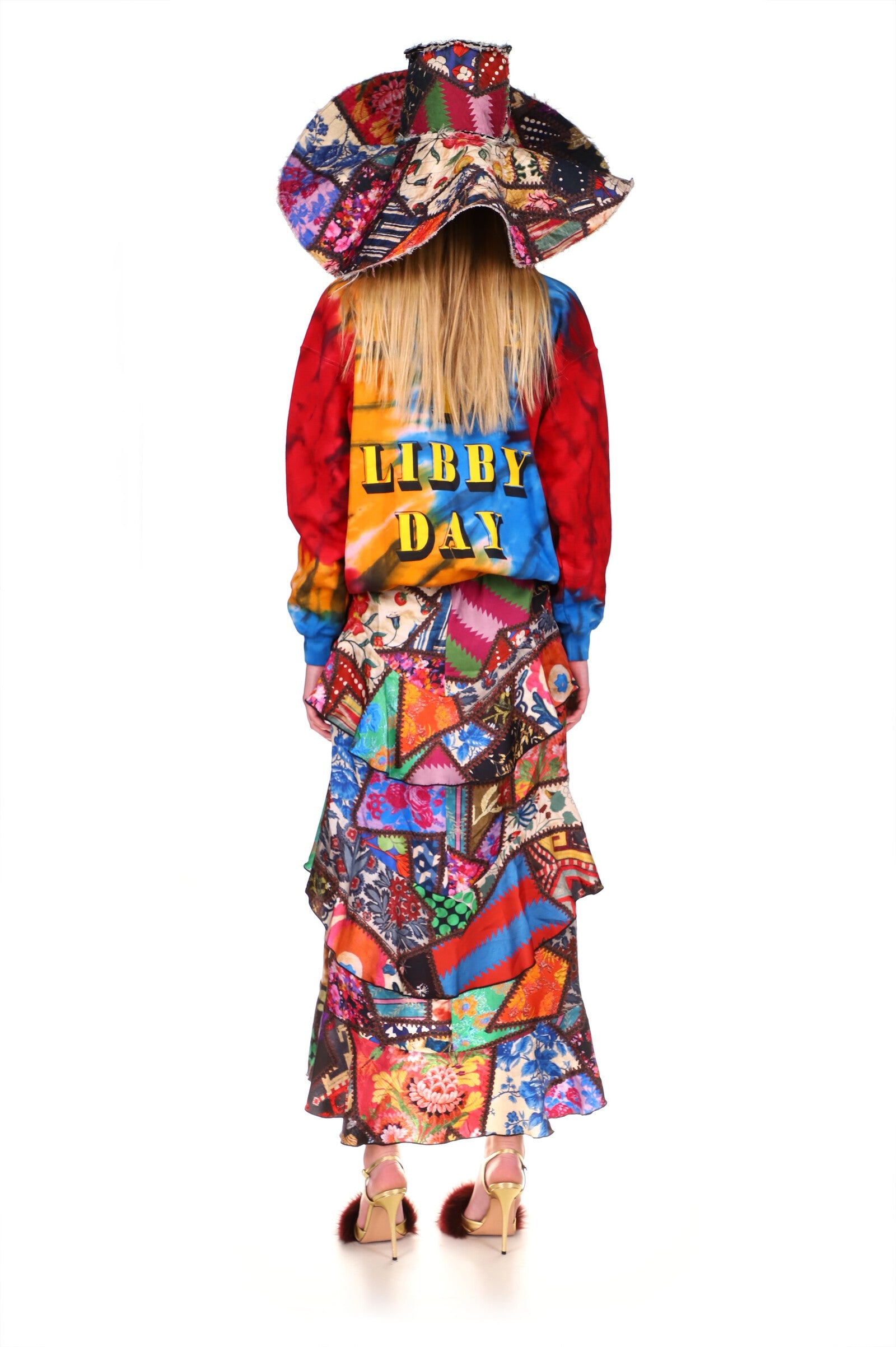 SILK SCREENED 'HAVE A LIBBY DAY' TIE DYE PULLOVER SWEATSHIRT - SWEATSHIRTS - Libertine