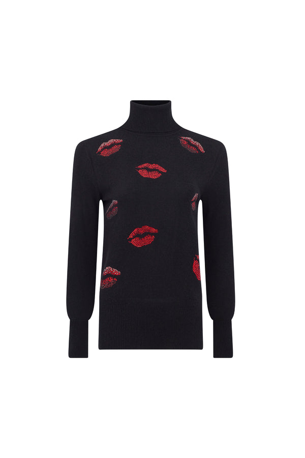 'BISOU' CRYSTAL SLIM TURTLENECK - SWEATERS - Libertine