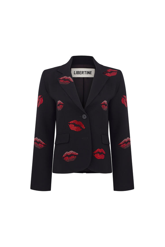 'BISOU' CRYSTAL LONG SLEEVE BLAZER - BLAZERS - Libertine - Main image