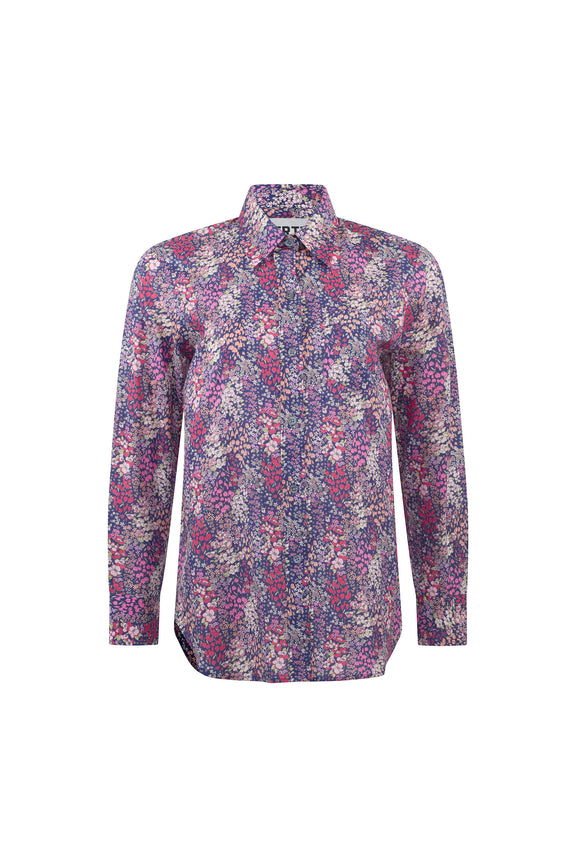 liberty dress shirts Blue Zigzag Liberty Print Shirt Dress | Women's Dresses