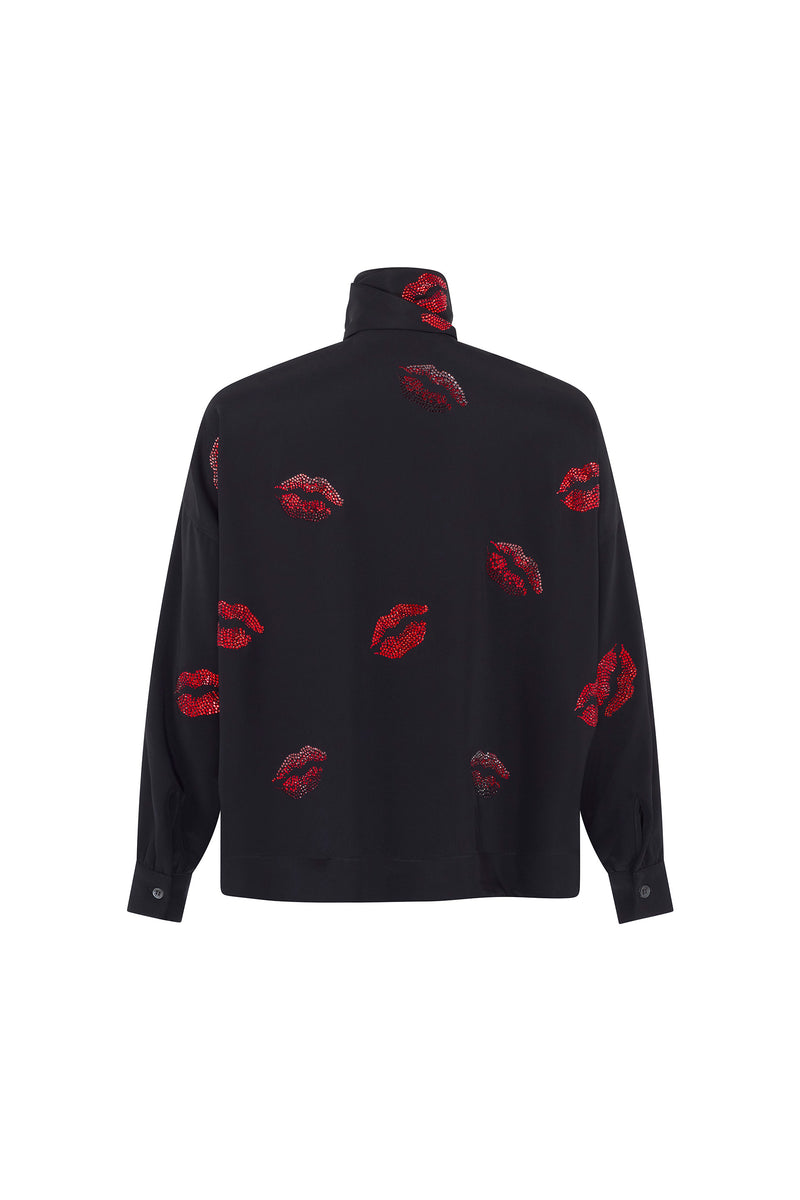'BISOU' CRYSTAL TIE BLOUSE - TOPS - Libertine