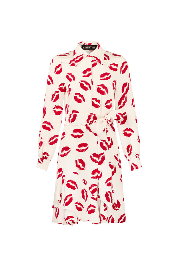 'BISOU' PRINT BELTED KATE DRESS - PANTS - Libertine - Main image