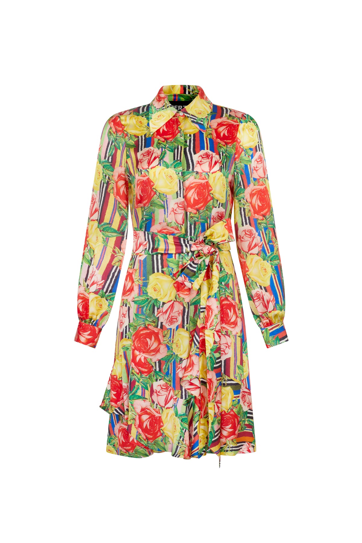 'Tequila Sunrise Roses' Belted Kate Dress - DRESSES - Libertine