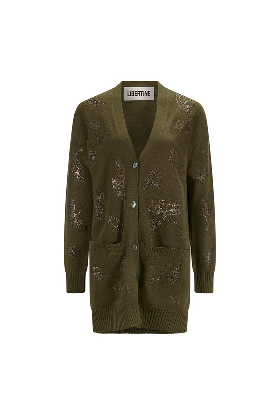 'GOLDEN LEAVES' OVERSIZED CARDIGAN - - Libertine - Main image