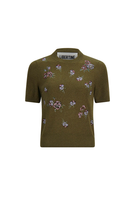 'PANSIES' SHORT SLEEVE PULLOVER - - Libertine - Main image