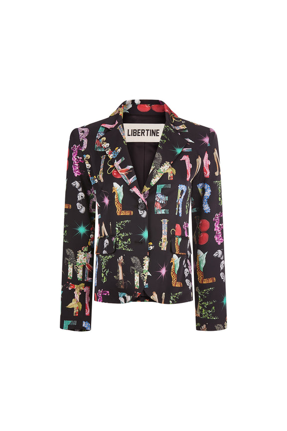 'DECO LETTERS' L/S SHORT BLAZER -  - Libertine