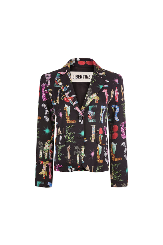'DECO LETTERS' L/S SHORT BLAZER - - Libertine - Main image