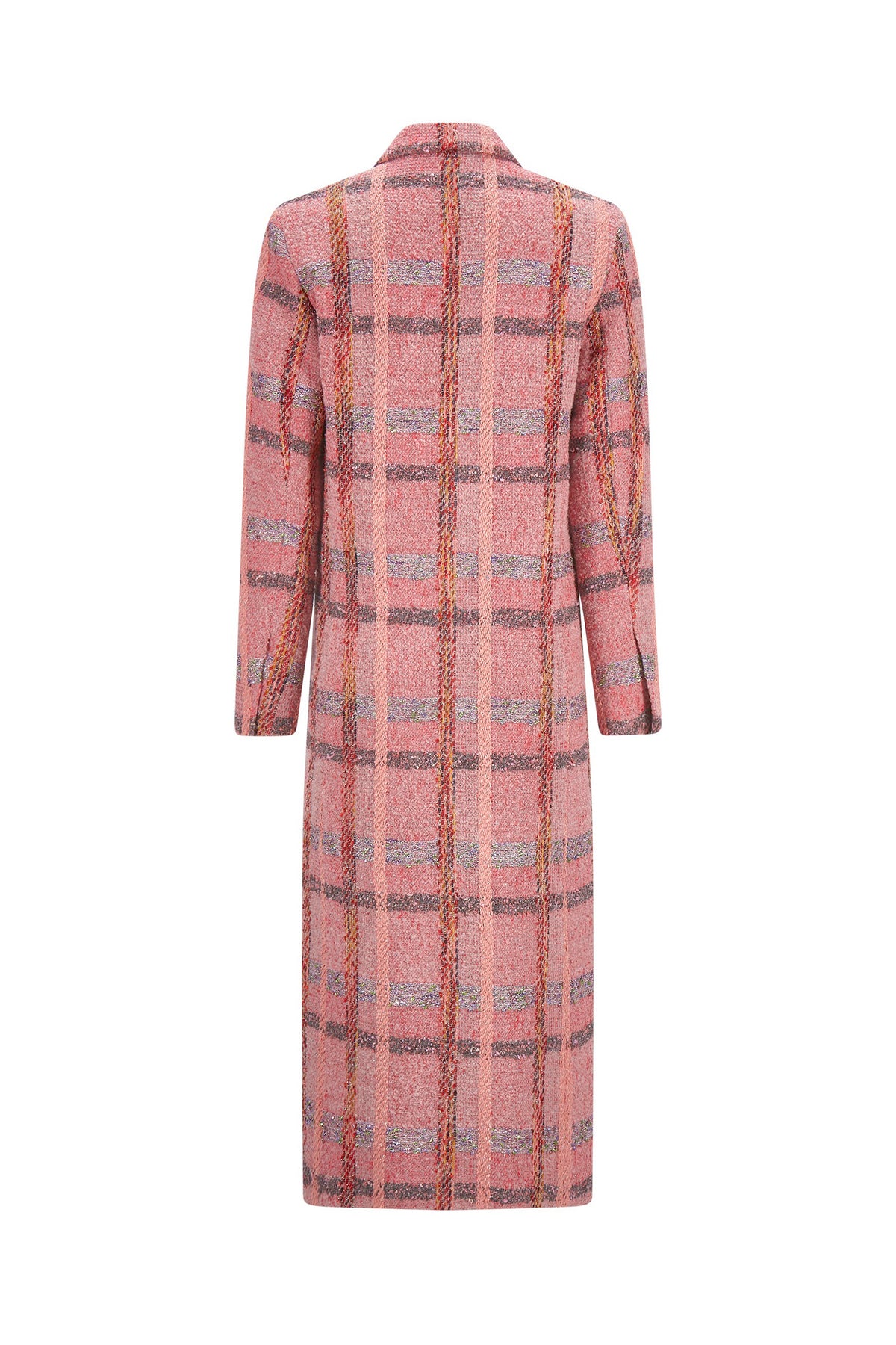 'PINK BOUCLE' MIDI LENGTH DOUBLE BREASTED COAT - - Libertine